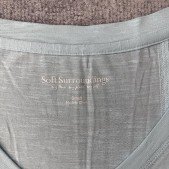 Soft Surroundings Tunic Womens Small Long Sleeve V Neck Flare Hem Lightweight - Picture 4 of 8